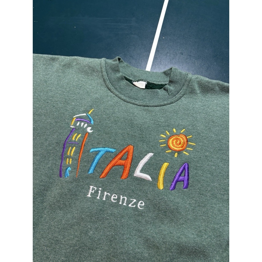 Vintage Firenze Italia Crewneck Sweatshirt Men Medium Florence Italy Embroidered - Picture 2 of 9